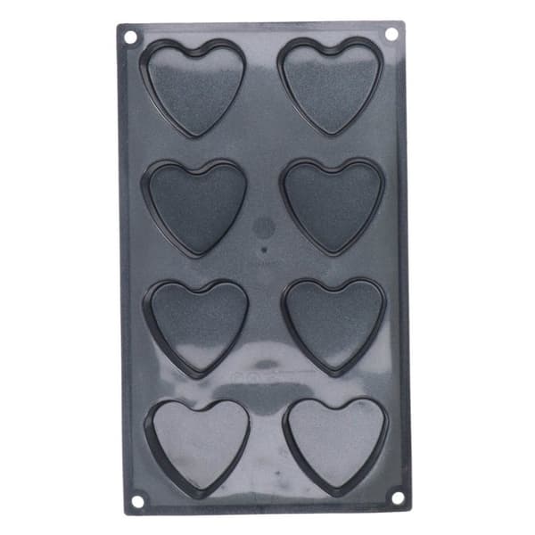 Patisse Mini Hjerteformer 8 Sektioner 29x17 cm Sort/Silicone