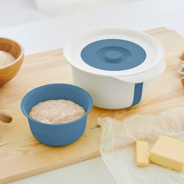 Rotho Fresh røreskål med stænkdæksel 4L Horizon Blue