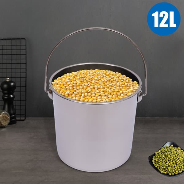 Rostfritt Stål Hink, 12L Kapacitet, Med Lock