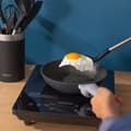 Miniatyrbild 4 av 5: Cecotec Set of 9 utensils, with black head, covered by soft touch and steel handle in wood tone. The main materials consist of silicone, nylon and PP