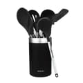 Miniatyrbild 1 av 5: Cecotec Set of 9 utensils, with black head, covered by soft touch and steel handle in wood tone. The main materials consist of silicone, nylon and PP
