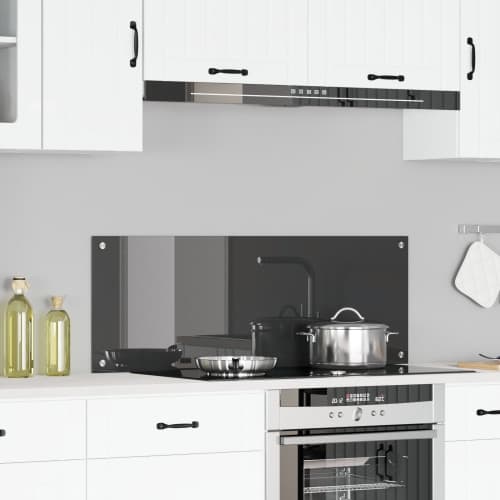 Kök Splashback Mörkgrå 110x40x0,6 cm Härdat Glas