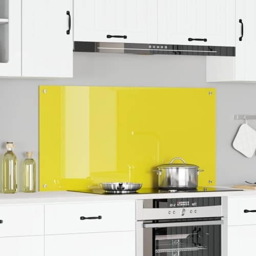 Kök Backsplash Gul 120x60x0,6 cm Tempererat Glas