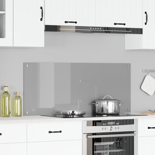 Kök Backsplash Ljusgrå 120x50x0,6 cm Härdat Glas