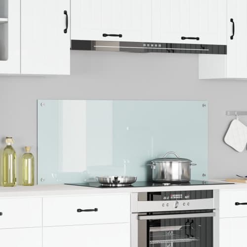 Kökstapet Vit 120x50x0,6 cm Härdat Glas
