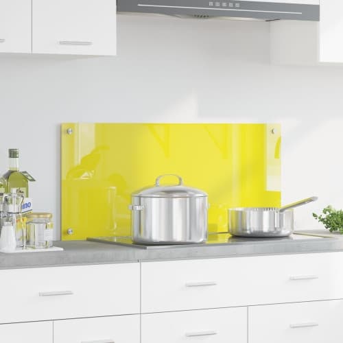 Kök Backsplash Gul 90x40x0.6 cm Härdat Glas