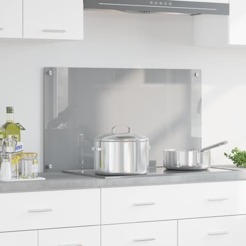 Kök Backsplash Ljusgrå 90x50x0.6 cm Härdat Glas