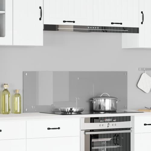 Kök Backsplash Ljusgrå 120x40x0,6 cm Härdat Glas