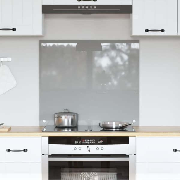 Kök Backsplash Ljusgrå 70x60x0,6 cm Härdat Glas