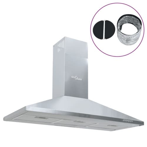 Köksfläkt 90 cm rostfritt stål Silver