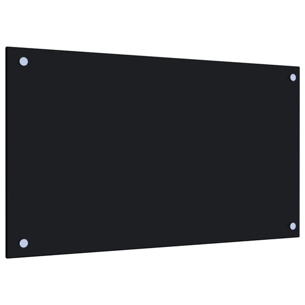 Stänkskydd svart 70x40 cm härdat glas