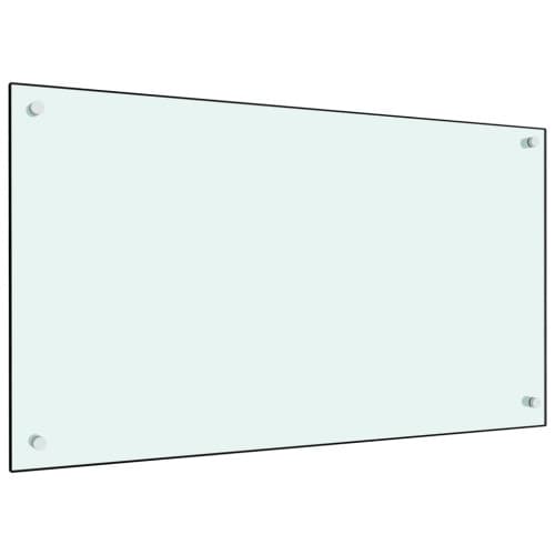 Stänkskydd vit 90x50 cm härdat glas