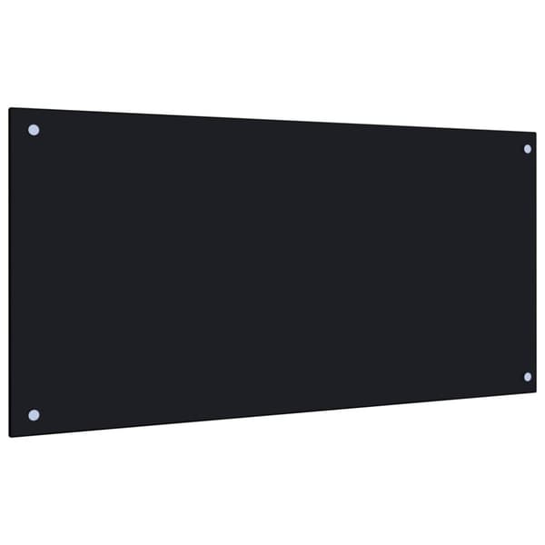 Stänkskydd svart 100x50 cm härdat glas