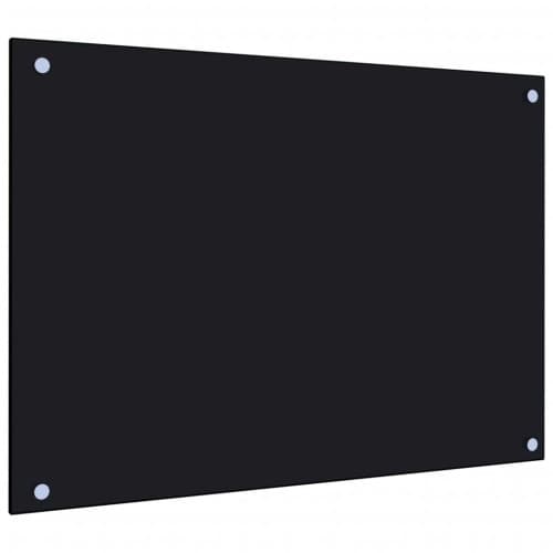 Stänkskydd svart 70x50 cm härdat glas