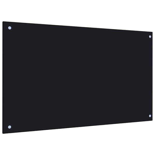 Stänkskydd svart 100x60 cm härdat glas