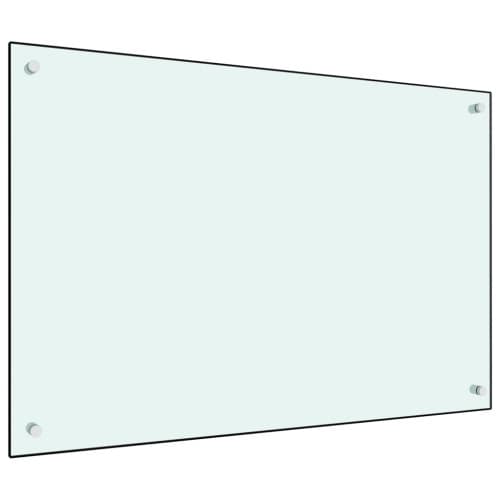 Stänkskydd vit 90x60 cm härdat glas