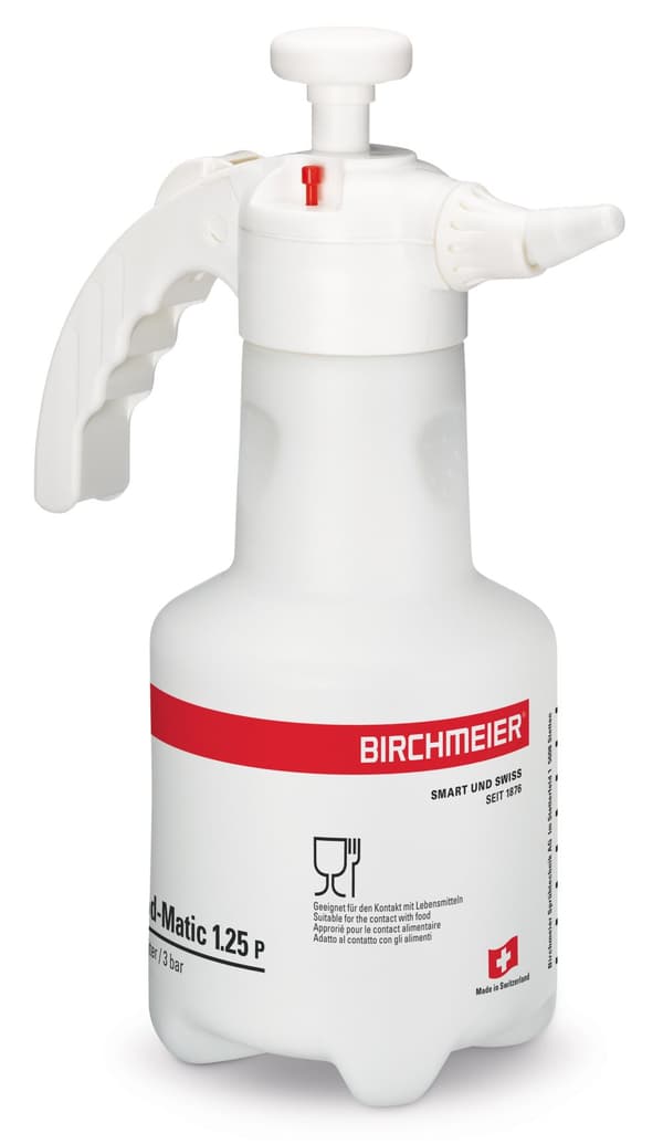 Birchmeier Livsmedelsgodkänd Handtryckspruta - Food-Matic 1.25P, Justerbart Munstycke