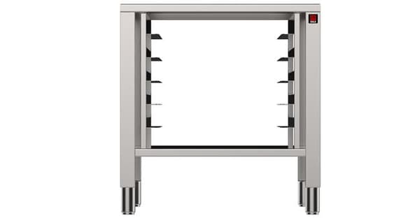 Kiukaan pohja, ohjaimet tarjottimille 5x600x400 mm, mitat. 850x787x770 mm Perusversio