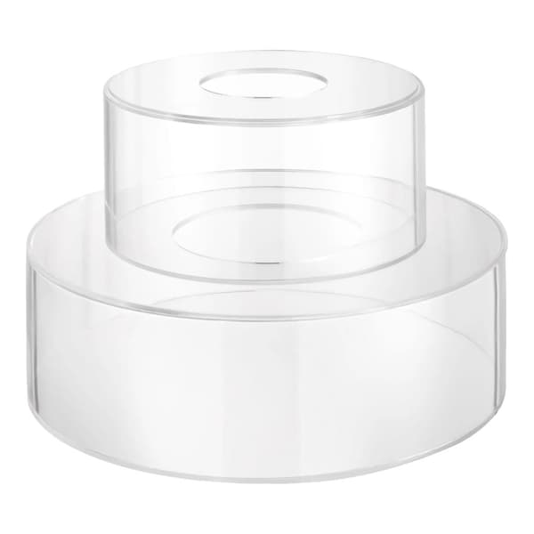 Rund Akryl Tårtfat Set, LED-lampor, Stilig Utställning,2 st