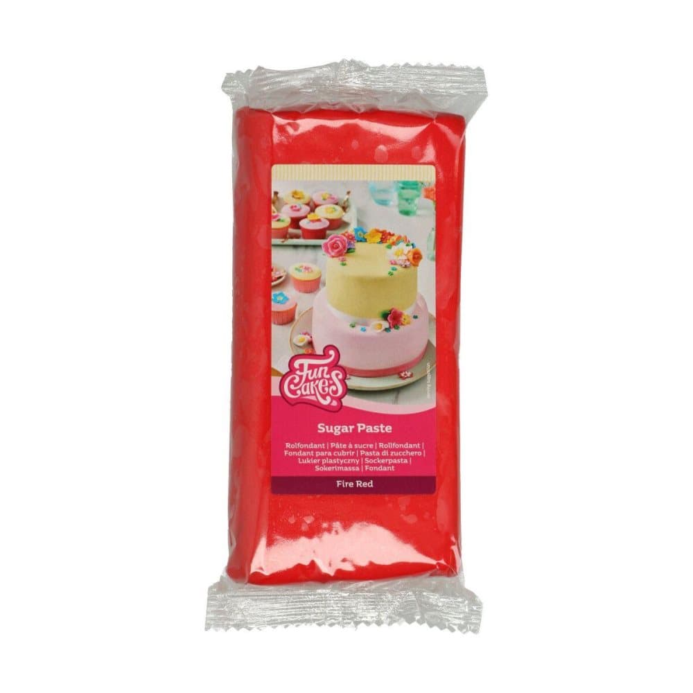 Fire Red Sockerpasta 1 kg FunCakes