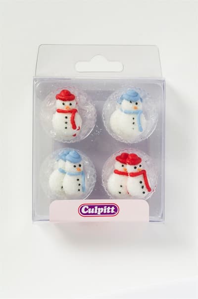 Snowman 12st Dekorationsfigurer Ätbara Culpitt