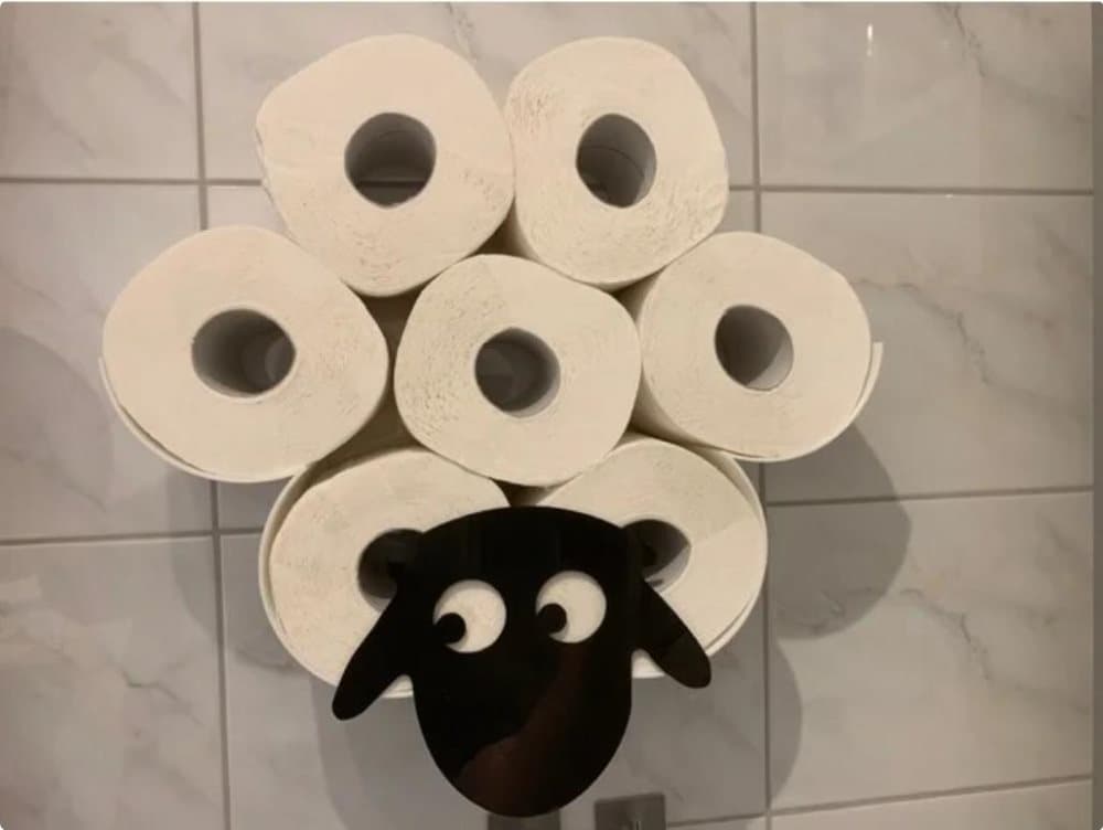 Sheep toilet roll holder