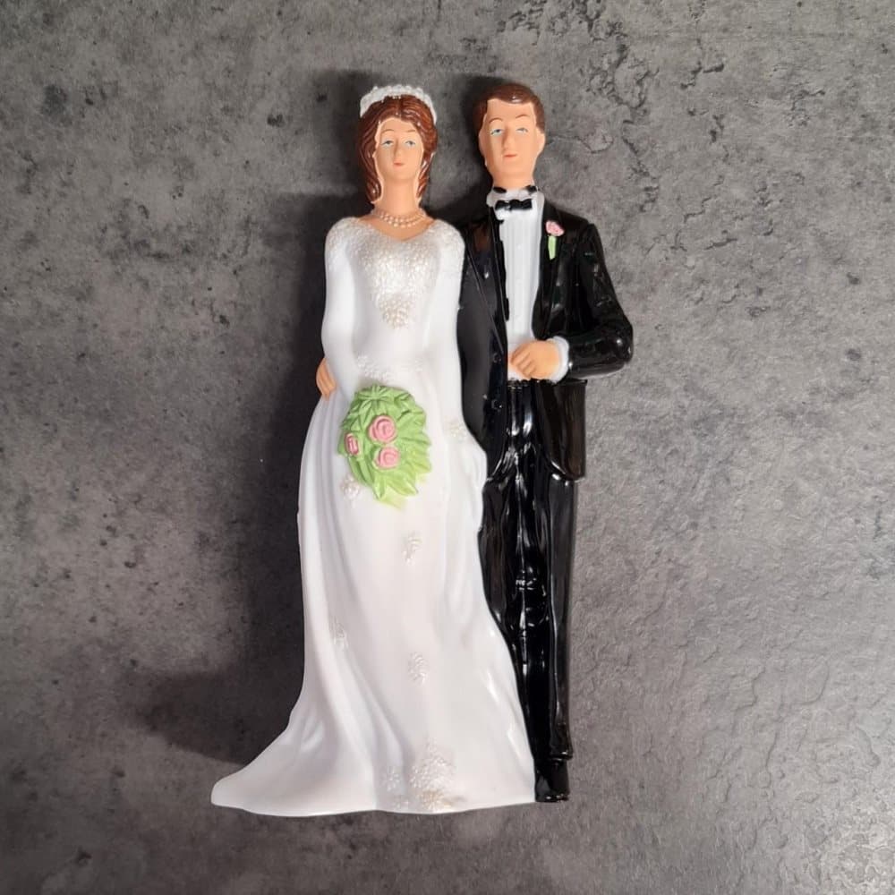 18cm Bröllopspar Cake Topper i plast