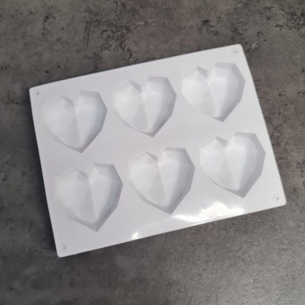 Små Geometriska Hjärtan Bakform i silikon