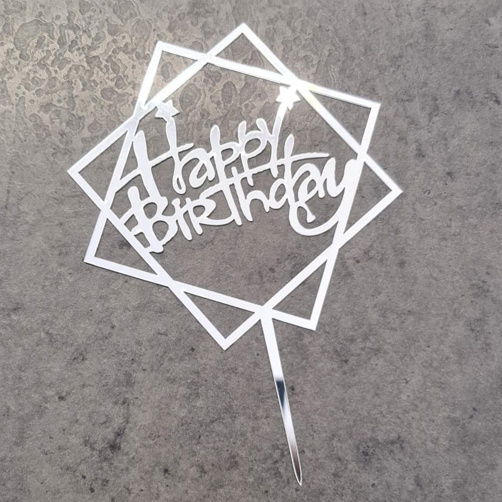 1st Happy Birthday Stjärna Silver Cake Topper
