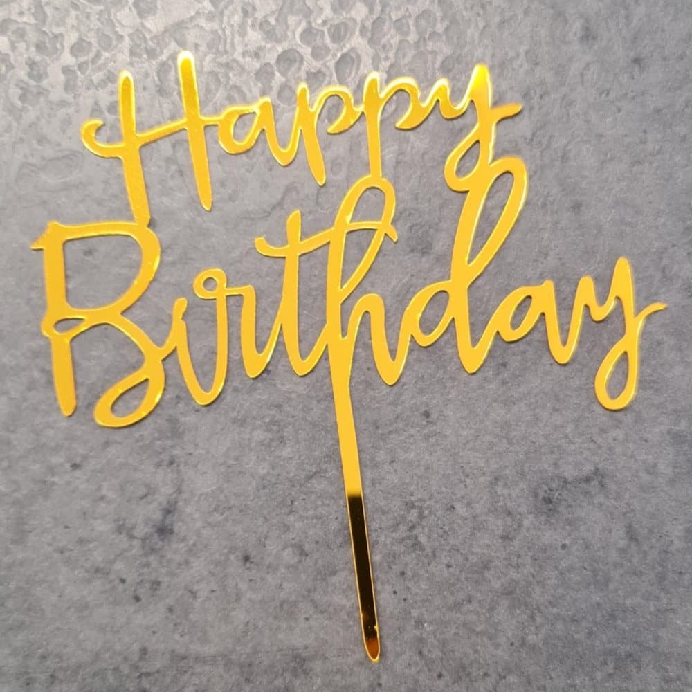 1st Liten Guld Happy Birthday Cake Topper