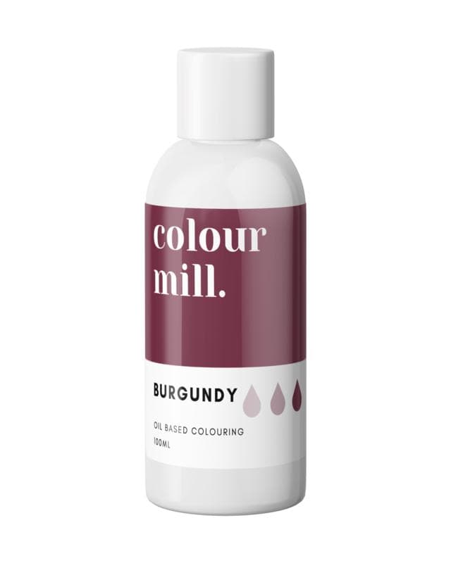 Burgundy 100ml UTAN E171 Oljebaserad Ätbar Färg Colour Mill