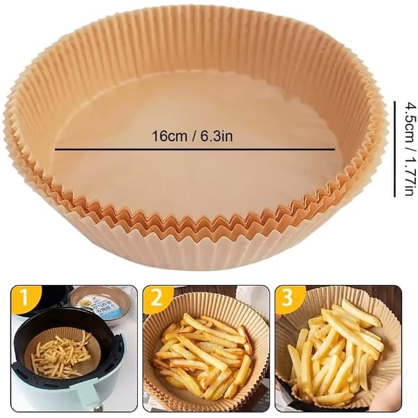 100 st Air Fryer Engångspapper- Non-Stick Bakplåtspapper