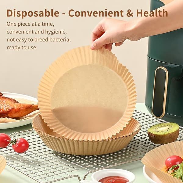 100 st Air Fryer Engångspapper- Non-Stick Bakplåtspapper