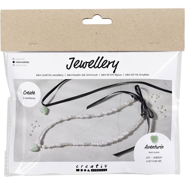 DIY Kit Minisett - Smykker - Aventurinhjerte (977726)