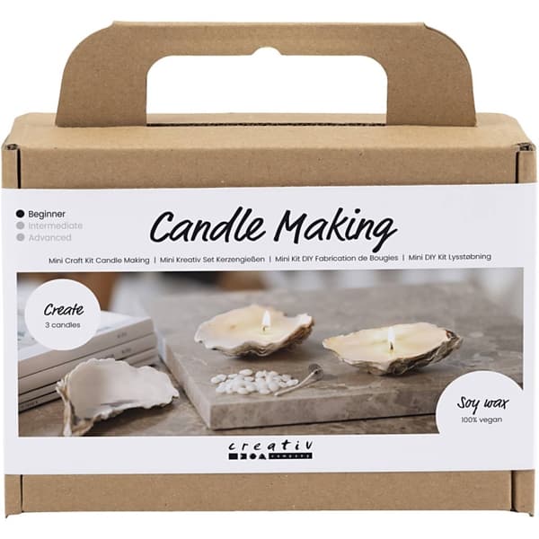 DIY Kit Minipysselkit - Ljusgjutning - Sojaljus i ostronskal (977738)