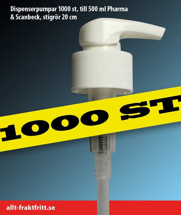 Pump med 20 cm stigrör, låda m. 1000 st