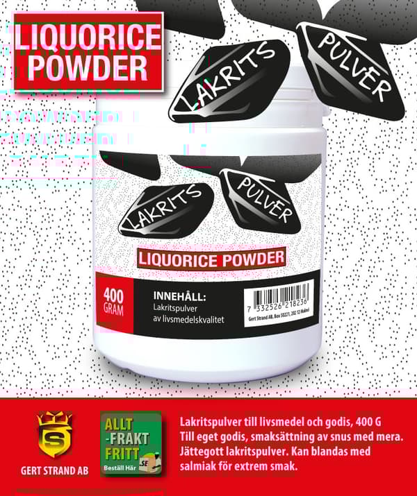 Lakritspulver till livsmedel och godis, 400 G