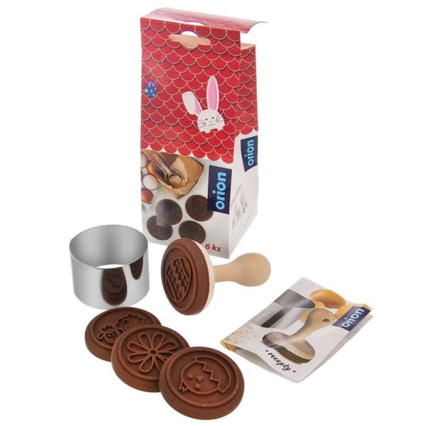Stempel, stempel, småkagedekoratør, påskeform, sæt med 6 elementer