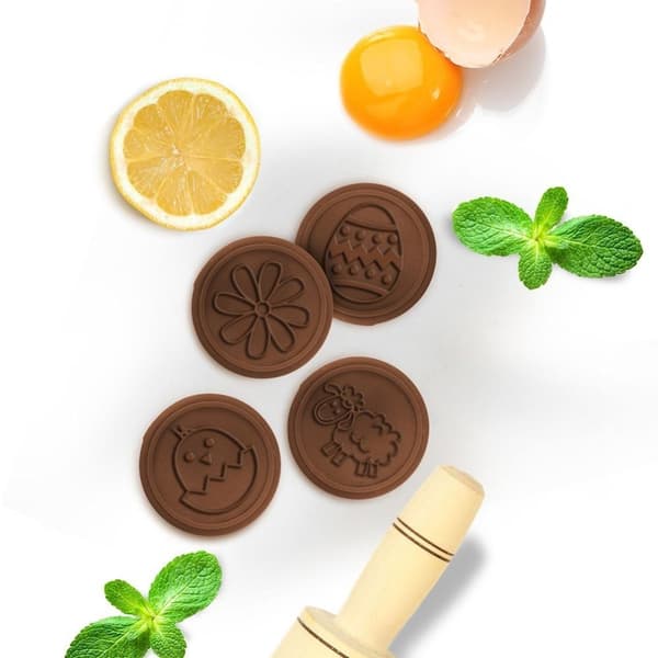 Stempel, stempel, småkagedekoratør, påskeform, sæt med 6 elementer