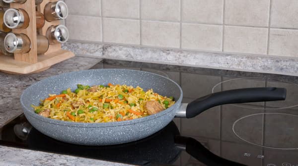 Stegepande med keramisk belægning Stonite 28 cm + gratis låg!