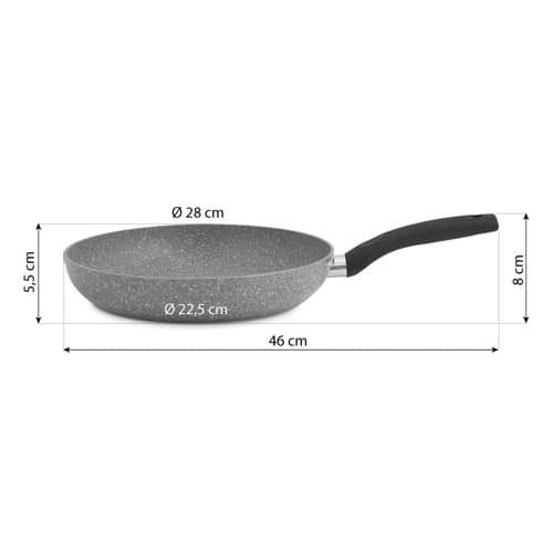 Stegepande med keramisk belægning Stonite 28 cm + gratis låg!