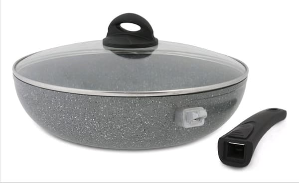 Stonitbelagt wok 30 cm med aftageligt håndtag
