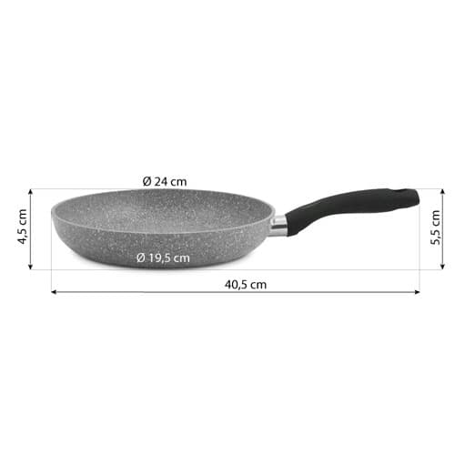 Stekpanna med keramisk beläggning Stonite 24 cm med avtagbart handtag + löstagbart lock