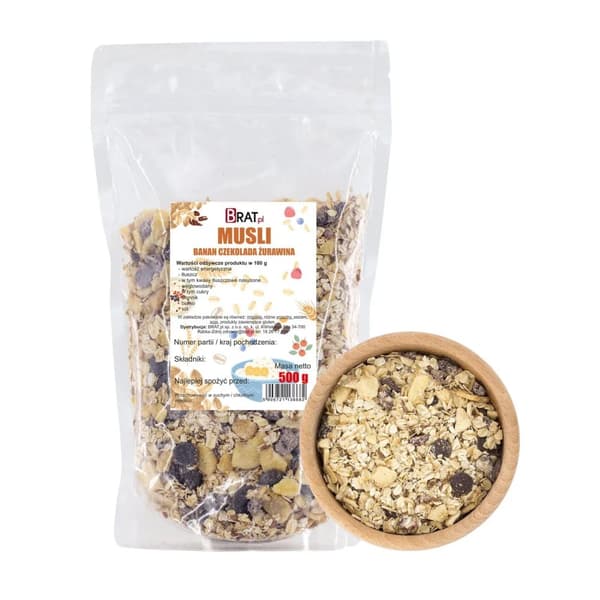 Banaani-suklaa-karpalo mysli 500g