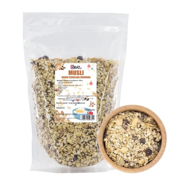 Banan-choklad-tranbärsmüsli 1 kg