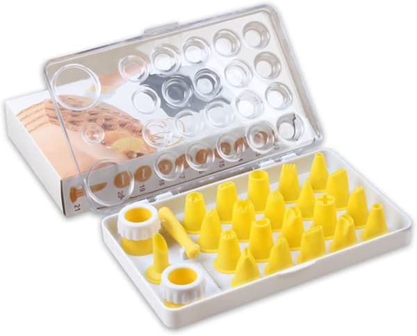 Set med konfektyrtips 21 st + 2 x adapter + borste