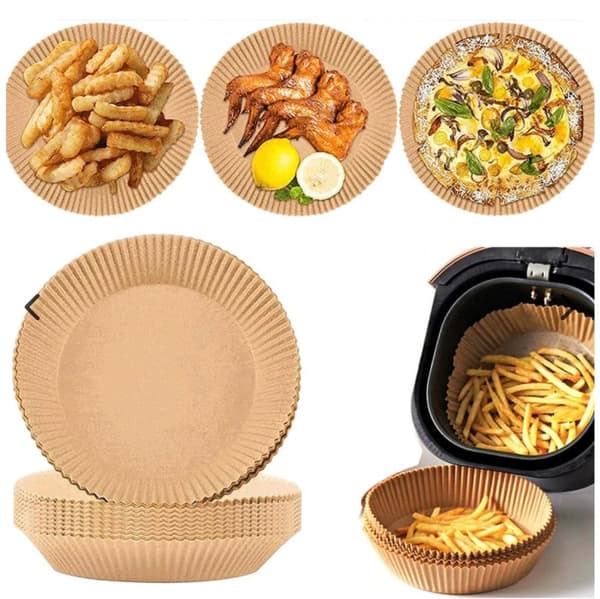 100 Pack 16cm Air Fryer Papir Engangspapir Pergamentforme