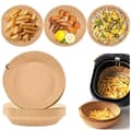 Miniatyrbild 6 av 8: 100 Pack 16cm Air Fryer Papper Engångspapper Pergament Formar