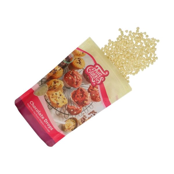 Chokoladebagedråber HVIDE 350g Sjove Kager