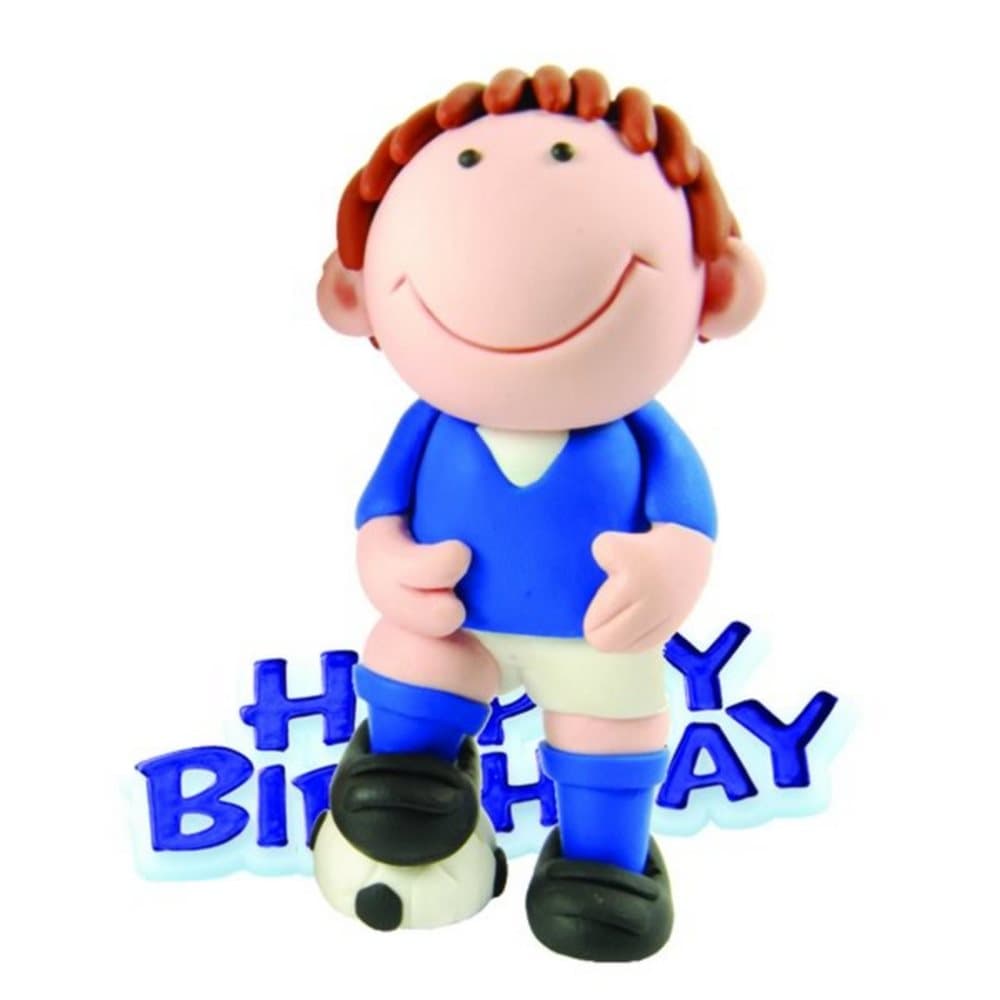 Creative Football Player Design Birthday Party Cake Topper